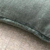 Olive Green Stonewashed Linen Cushion with Feather Filler - Greige - Home & Garden - Chiswick, London W4 