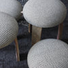 Wool Stool with Oak Wine Barrel Stave Legs - Greige - Home & Garden - Chiswick, London W4 