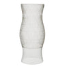 Clear Glass Storm Lantern with Line Cut Pattern - Two Sizes - Greige - Home & Garden - Chiswick, London W4 
