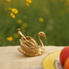 Brass Swan Condiment Set