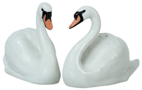 Swan Salt & Pepper Shakers by Quail Ceramics