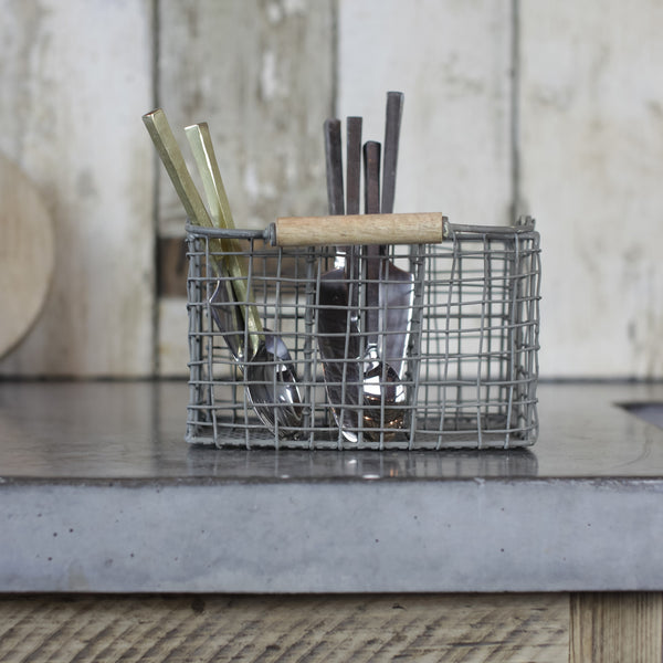Metal Cutlery Basket - Greige - Home & Garden - Chiswick, London W4 