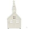 Ceramic House & Church Tealight Holders - Cream