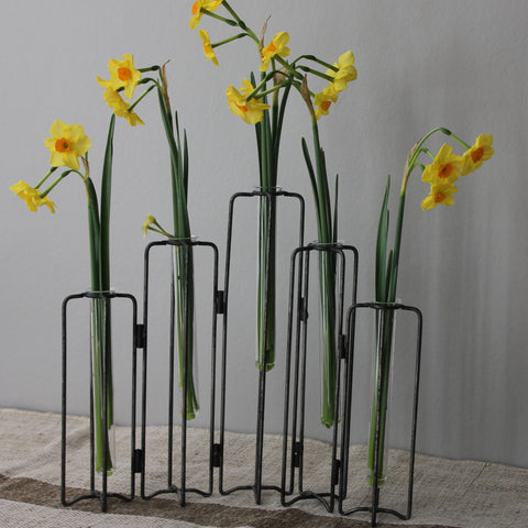 Test Tube Vases on Iron Stand - Three Styles - Greige - Home & Garden - Chiswick, London W4 