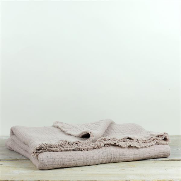 Heather Patterned Throw Textured Cotton Throw - Heather Pink – Greige Lifestyle