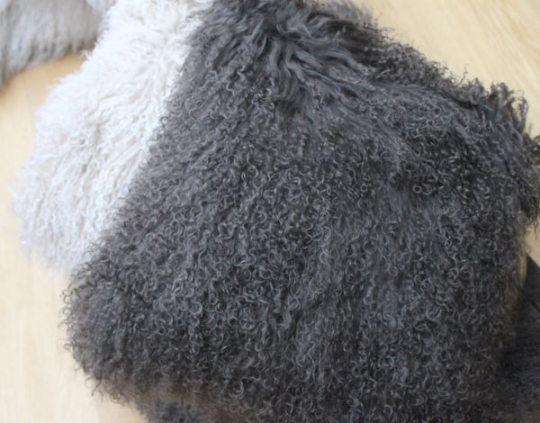 Stunning Tibetan Sheepskin Cushions - Greige - Home & Garden - Chiswick, London W4 