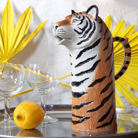 Tiger Water or Wine Jug by Quail Ceramics