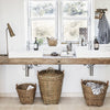 Set of Two Bamboo Lidded Laundry Baskets