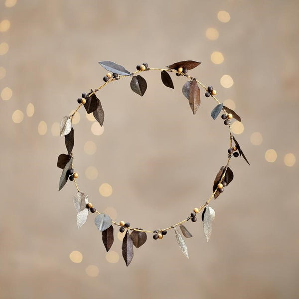 Antiqued Brass Leaf and Berry Wreath