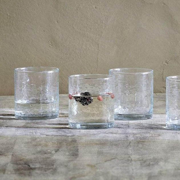 Hammered Recycled Glass Tumblers Set of Four