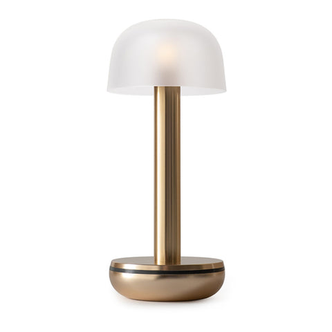 Cordless Rechargeable Lamp - Light Gold Frosted Glass