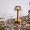 Cordless Rechargeable Lamp - Light Gold Smoked Glass