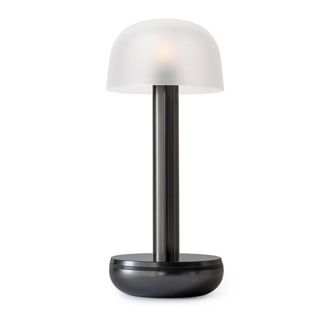 Cordless Rechargeable Lamp - Titanium Frosted Glass