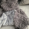 Faux Curly Sheepskin Blanket or Throw - Dark Grey, Dusky Pink, Caramel