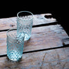 Underlay Aquamarine Crystal Glass Hobnail Tumbler