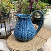 blue ceramic urchin jug pitcher