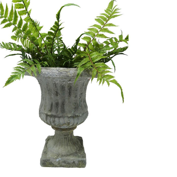Small Aged Stone Effect Urn Planter - Greige - Home & Garden - Chiswick, London W4 