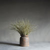 rustic ceramic vase emulating wood