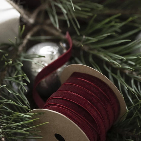 Velvet Ribbon - Bordeaux - Width 1 cm x Length 10 M