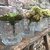Vintage Style Glass Flower Pots - Four Assorted Designs - Greige - Home & Garden - Chiswick, London W4 