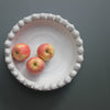 Off-White Shallow Ceramic Bowl with Bobbles on Rim - Two Sizes - Greige - Home & Garden - Chiswick, London W4 
