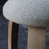 Wool Stool with Oak Wine Barrel Stave Legs - Greige - Home & Garden - Chiswick, London W4 