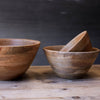 Deep Handcrafted Mango Wood Bowl - Three Sizes - Greige - Home & Garden - Chiswick, London W4 