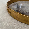 Round Gold World Map Mirrored Tray