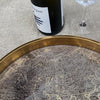 Round Gold World Map Mirrored Tray