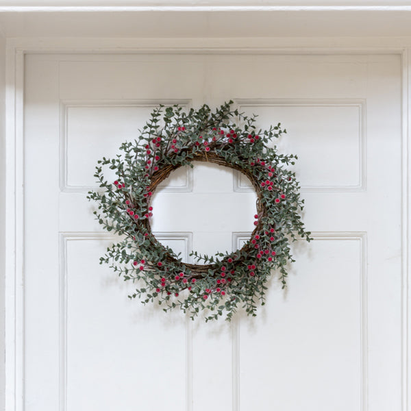 Frosted Red Berry Wreath - 50cm