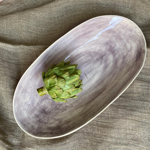 Wonki Ware Extra Large Etosha Oval Bowl Aubergine Wash