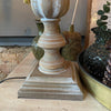 Tall Spindle Table Lamp with Natural Shade