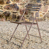 folding outdoor distressed solid iron chair