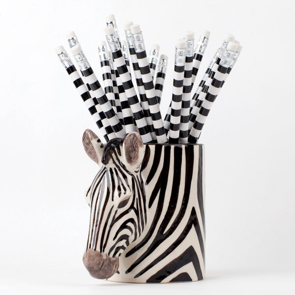 Zebra Pencil Pot by Quail Ceramics
