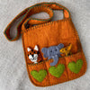 Felt Should Bag with Zoo Animal Finger Puppets Fairtrade made in Nepal
