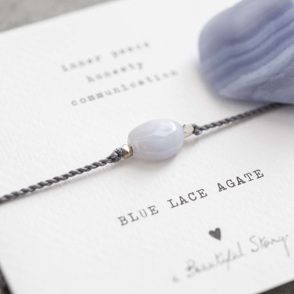 Blue Lace Agate Gemstone Bracelet A Beautiful Story