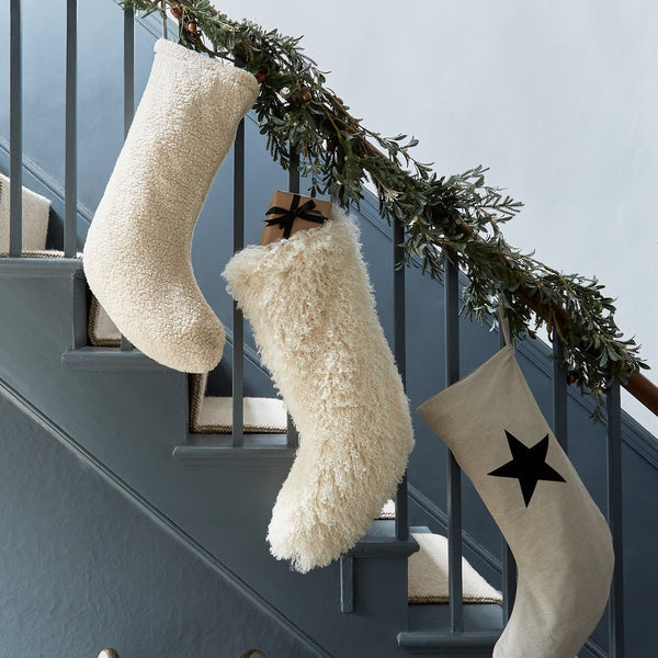 Afghan Christmas Stocking - Cream