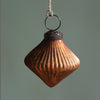 Ribbed Glass Lantern Decoration - Matt Green or Matt Gold