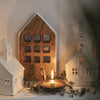 Ceramic House & Church Tealight Holders - Cream