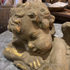 decorative christmas cherub antique gold plaster