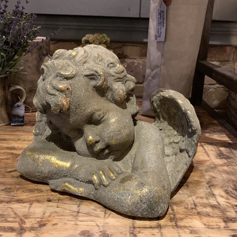 Decorative antique gold cherub