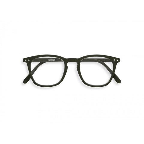 Izipizi Reading Glasses - Style E (large, structured, trapezium shape) - Kaki Green
