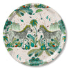 Decorative Round Birch Wood Tray Lime Colours Zebra Lost World