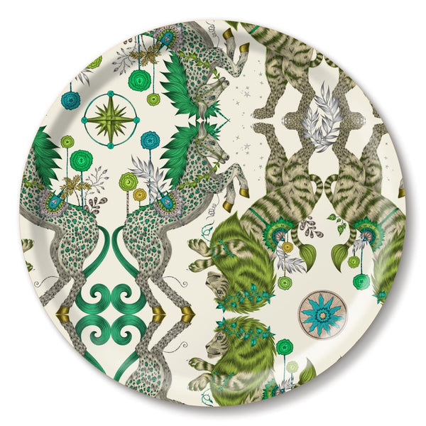Decorative Birch Wood Tray Emma J Shipley Caspian Tray - Lime - Diameter 39cm Jamida
