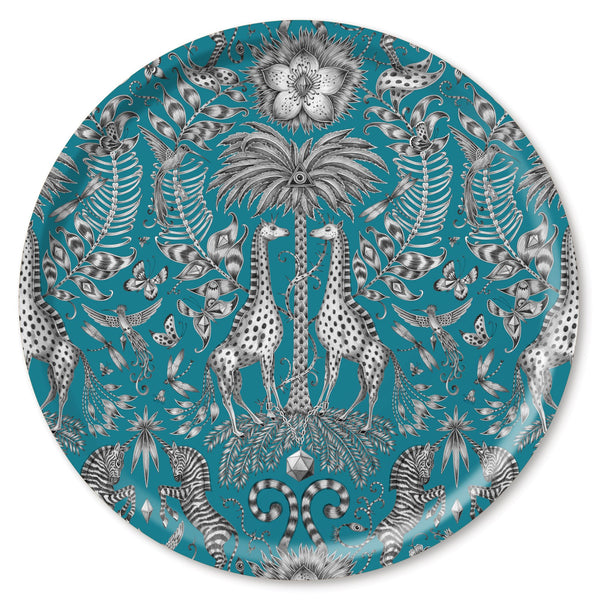 Emma J Shipley Kruger Tray - Turquoise - Diameter 46cm