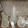 Straight-Sided Glass Jug - Hobnail Design - Two Sizes - Various Colours - Greige - Home & Garden - Chiswick, London W4 