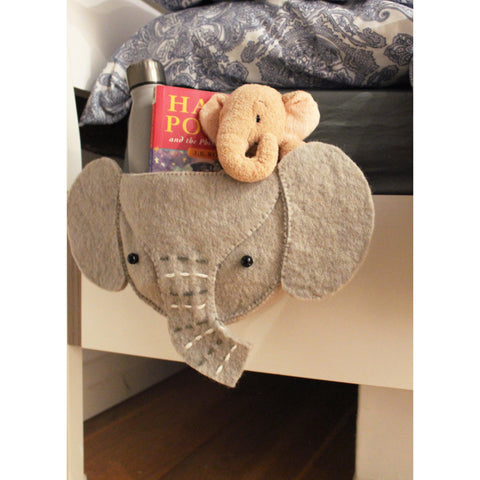 Felt Elephant Head Bedtime Storage Pouch from Fiona Walker