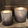 Glass Tealight Holder or Vase with Grey Matt Metallic Finish - Five Sizes - Greige - Home & Garden - Chiswick, London W4 