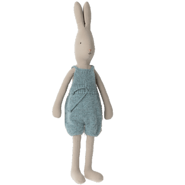 Maileg Rabbit Size 4 in Knitted Overalls