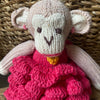 Hand-Knitted Monkey in Flamenco Dress - Organic Cotton